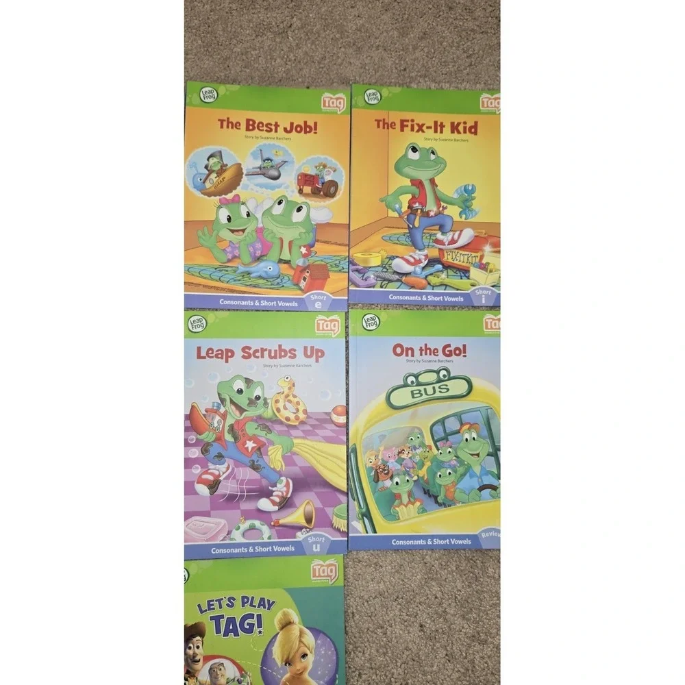 LeapFrog Tag‎ Early Reading Books Lot of 7 Short Vowels + Review Phonics